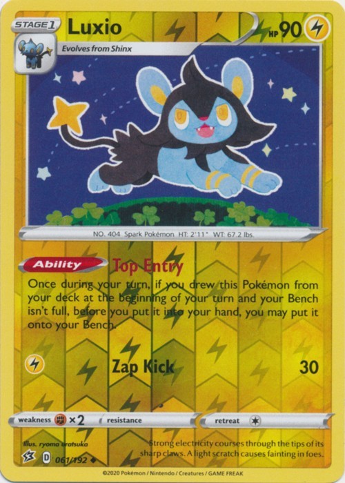 Luxio 061/192 Uncommon Rebel Clash Pokemon Reverse Holo Lightly Played