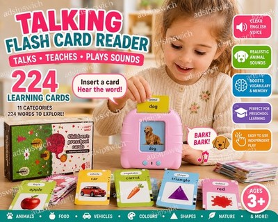  Sprechender Flash Kartenleser. Lernen Sprache Lesen Erkennen 224 Lernkarten