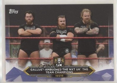 2020 Topps WWE NXT Blue 23/50 Gallus Ambushes the UK Tag Team Champions #37 7m3