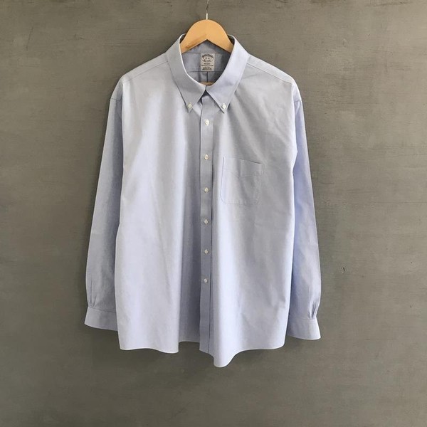 Men Brooks Brothers Shirt Blue Cotton 46 / 3XL / #1VHQ