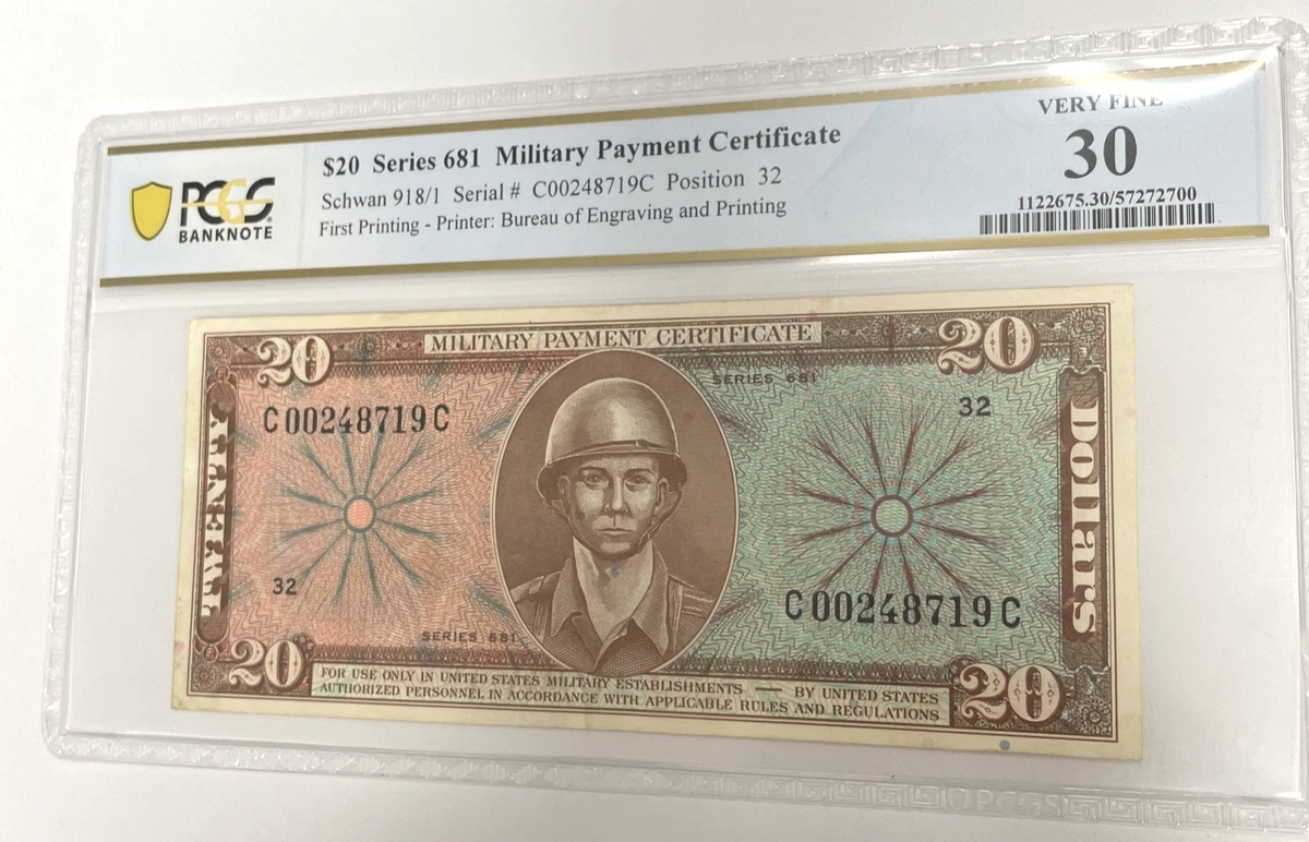 $20 US Military Payment Certificates for sale | eBay
