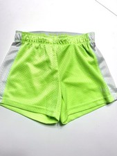 Justice neon green athletic shorts girl gym sz 6