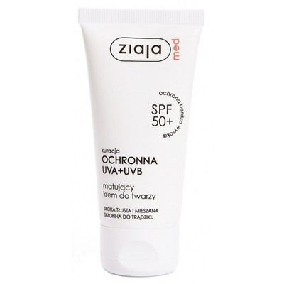 ZIAJA MED UVA / UVB PROTECTIVE TREATMENT MATTIFYING FACE CREAM SPF50+