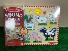 Melissa and Doug Farm Animals Sound Puzzle, 8 Animals with Sound - New, Sealed
