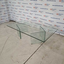 Tavolino in Cristallo Vintage da Salotto Design Anni 90 Italia