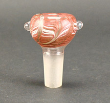 14mm Glass slide bowl - male joint - Red Color Swirl - Hookah bong Piece