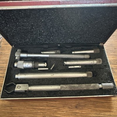 Starrett No. 823 Tubular Inside Micrometer Machinist Tool Set with Case
