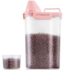 2.5lb Pet Food Storage Container with Measuring Cup, 3L Cat Food Storage Cont...