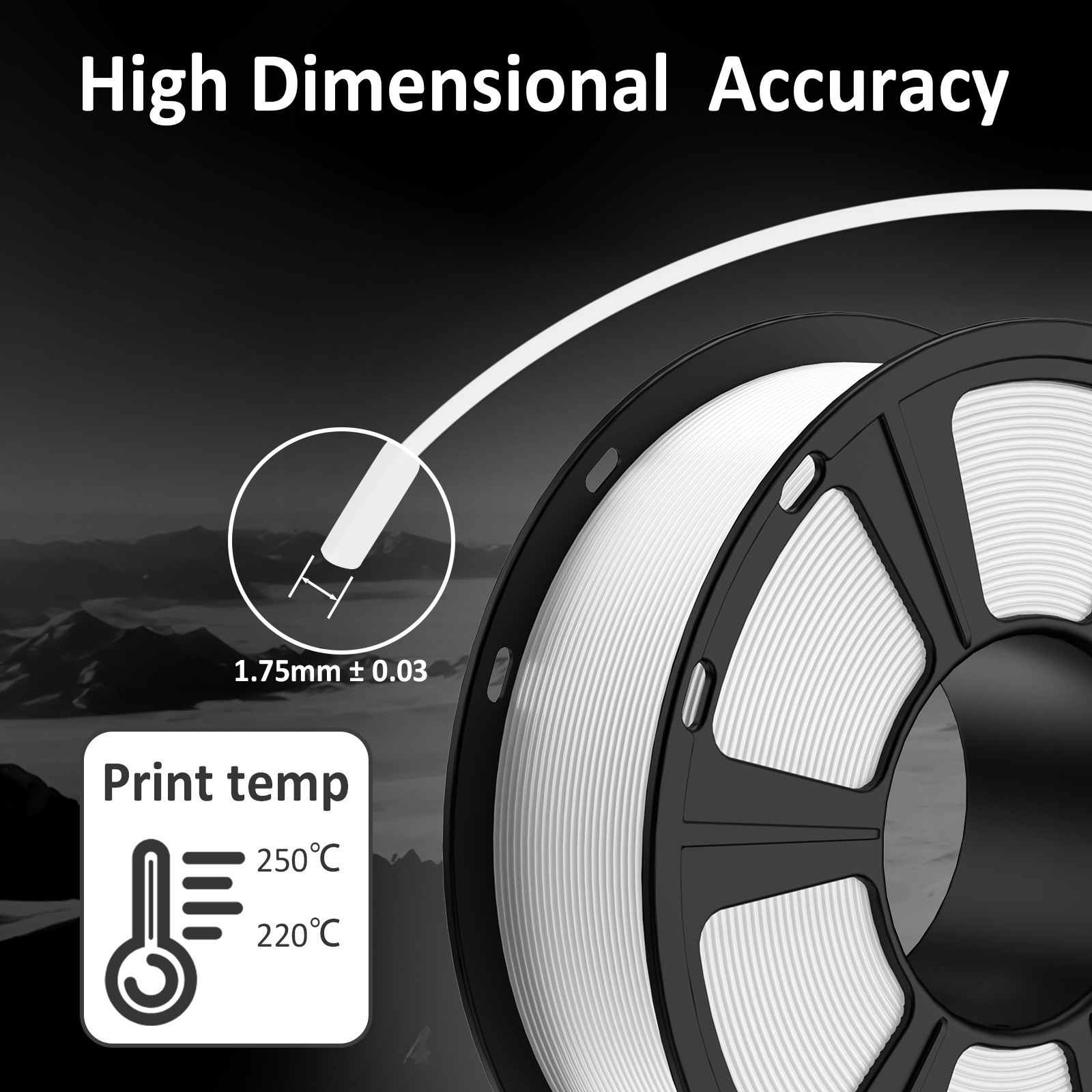 1 kg Geeetech filamento stampante 3D PETG bianco 1,75 mm materiale di consumo 3D DE foto 2