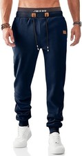 Mens Fleece Sweatpants with Drawstring and Zip Pockets Tapered Track Gym Runn...