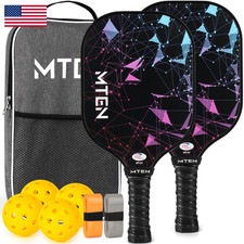 Mten Pickleball Paddles Set Of 2 Usapa Approved Fiberglass Surface Pickleball