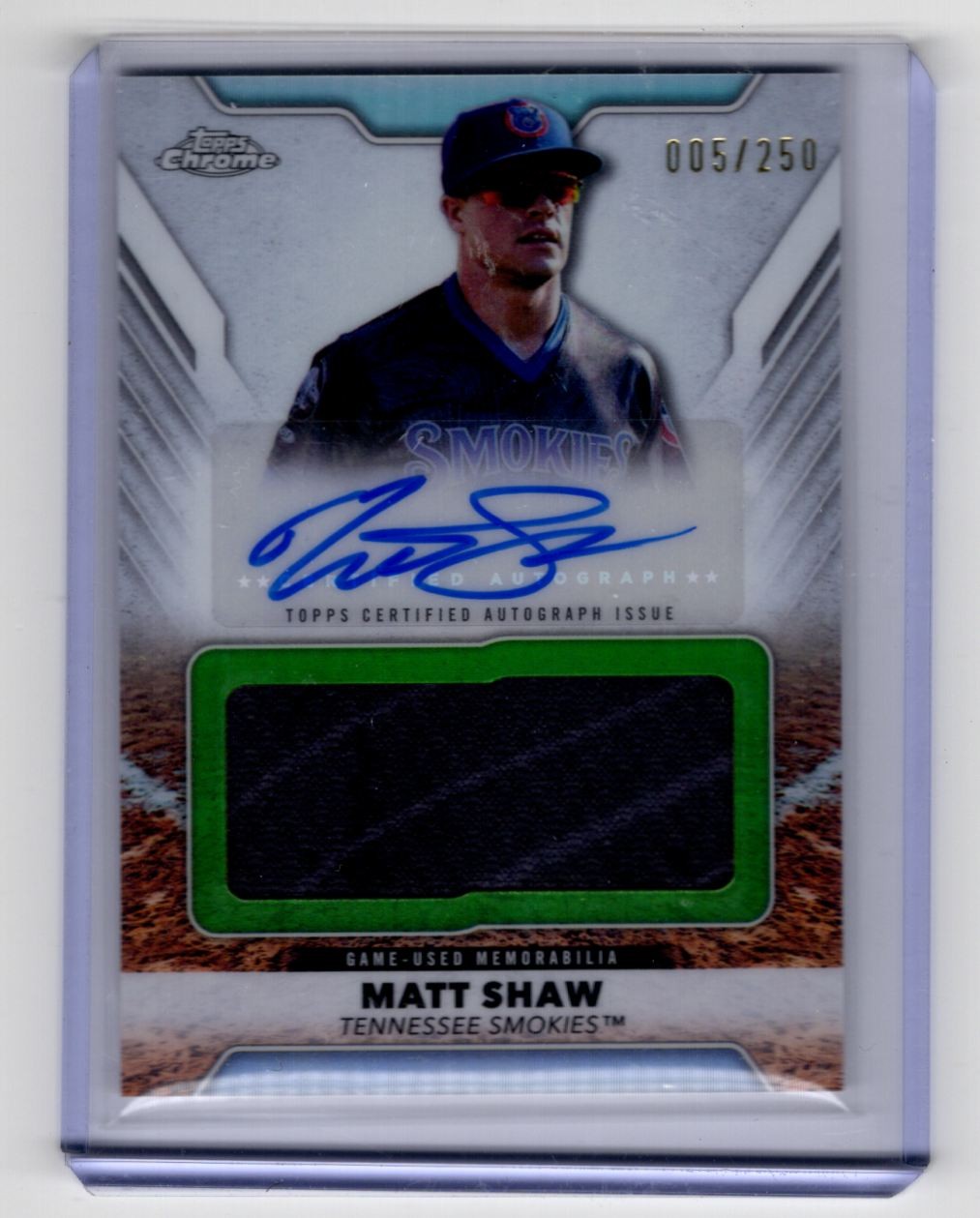2025 Topps Chrome Rookie Autographs Matt Shaw RC Auto Jersey 1 color 005/250