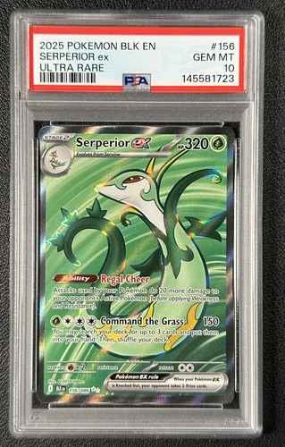 SERPERIOR EX PSA 10 2025 POKEMON BLACK BOLT #156/086 BLK EN ULTRA RARE 1723