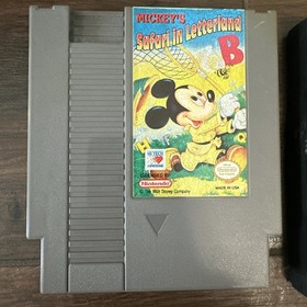 Mickey's Safari in Letterland - Authentic Nintendo NES Game w Sleeve 1985 TESTED