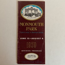 Monmouth Park Horse Racing Program (8/3/1959) - Pics of Bold Ruler on Cover