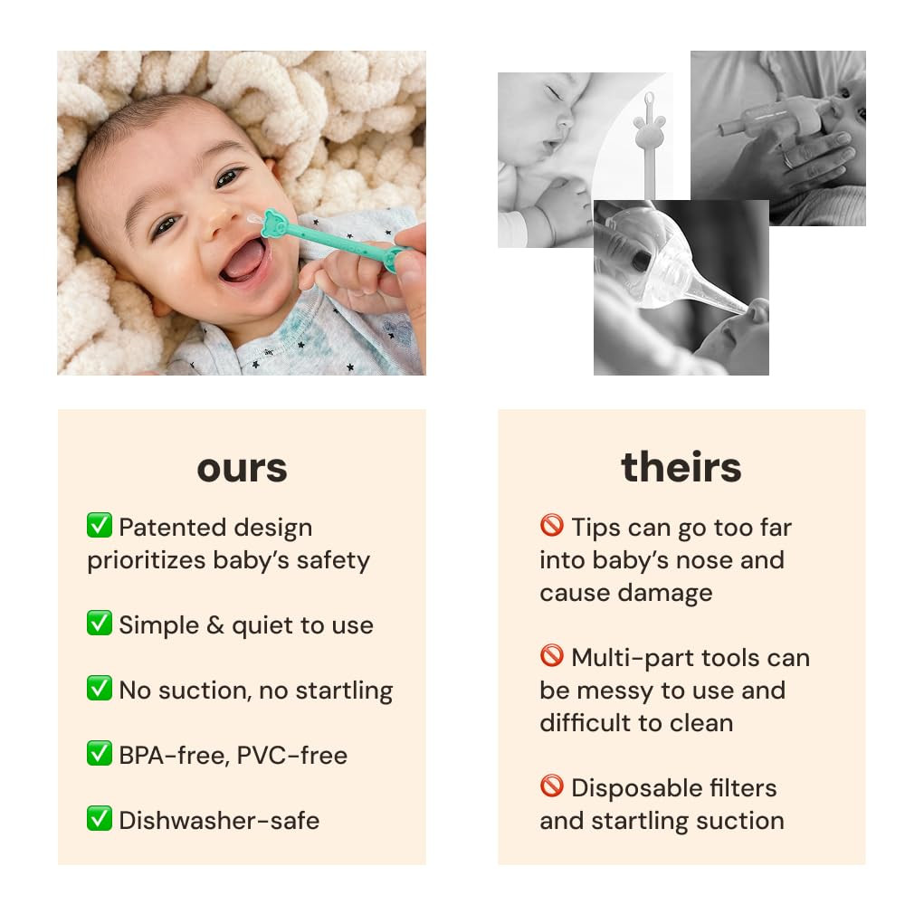Baby Nose Cleaner & Ear Wax Removal Tool - Safe Booger & Earwax Removal for Newb
