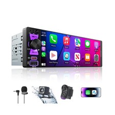 Single Din Car Stereo Wireless Apple CarPlay Android Auto 6.5 Touchscreen Inch
