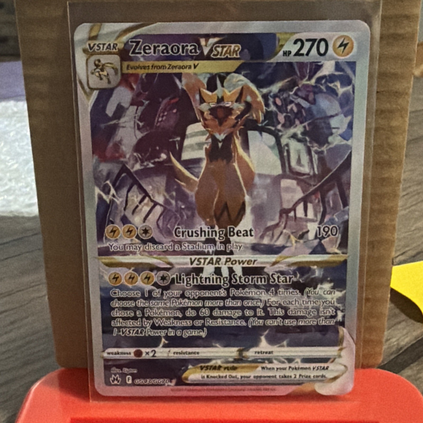 Pokémon Zeraora VSTAR GG43/GG70 Crown Zenith GG Holo NM