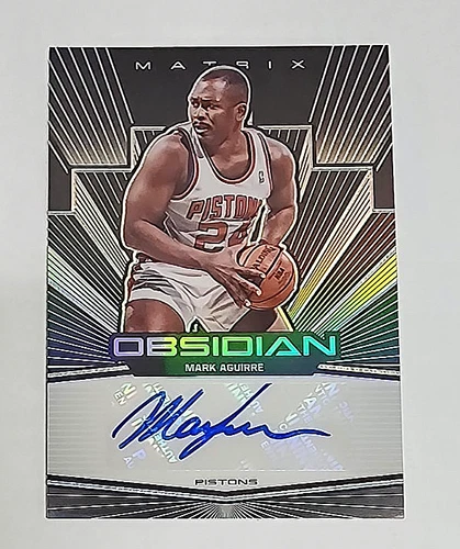 MARK AGUIRRE 2019-20 Panini Obsidian Matrix Signature Auto #d/99