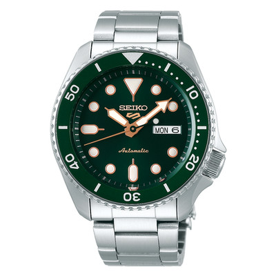 Seiko 5 Sports Full Stainless Steel Green Dial 42.5mm Automatic Watch SRPD63K1