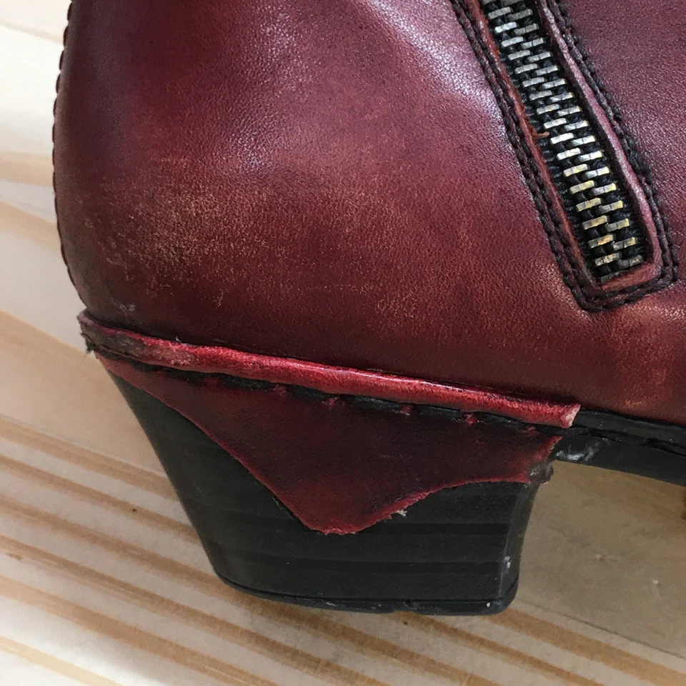 Rieker Botas Mujer 39 Lynn 60 Botín Borgoña Cremallera Lateral Informal Tacones Bloque Foto 3 de 4