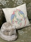 1930s Vogue Needlecraft Lovebirds Pillow Down Feathers Antique — photo 1