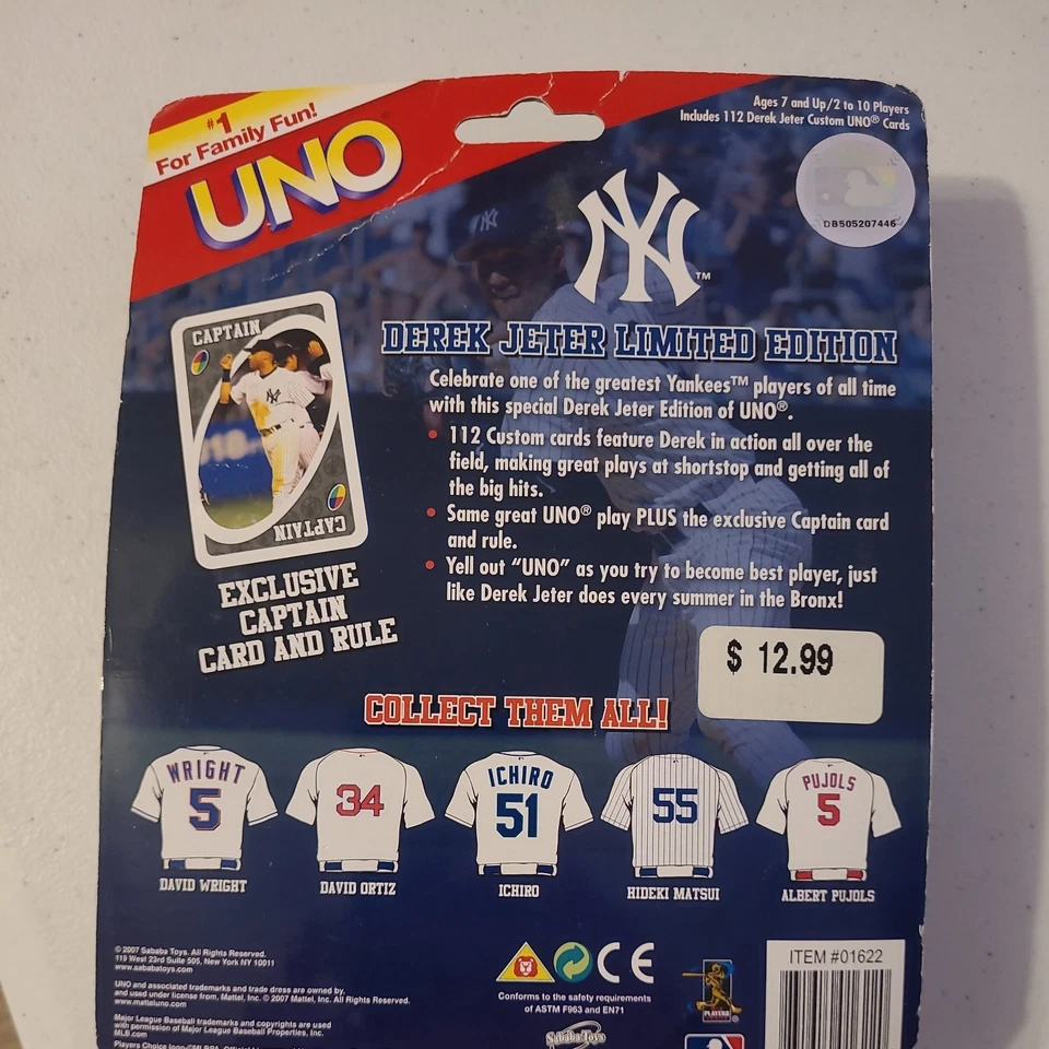 NW/PK DEREK JETER LIMITED EDITION UNO CARD GAME  112 DEREK JETER CARDS-NY YANKEE - Image 2 of 2