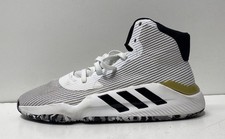 Adidas Pro Bounce 2019 White Black Gold Basketball Shoes Men's Size 15