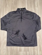 Greyson Golf Dark Gray Herringbone 1/4 Zip Pullover  Tate  Jacket Size Large