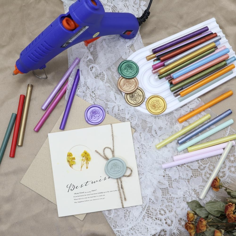 100 Pcs Sealing Wax Sticks for Wax Seal Stamp, Assorted Color Sealing Wax Glu...