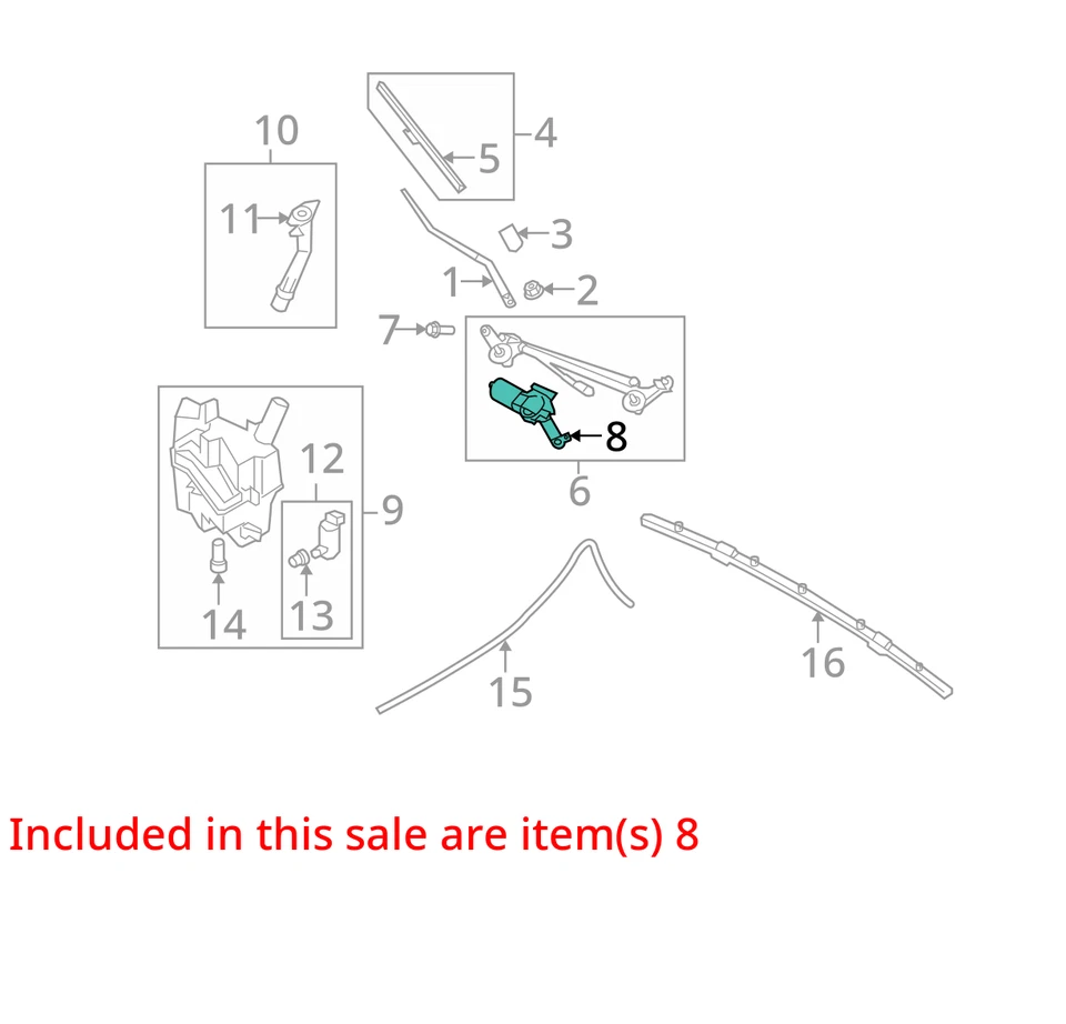Motor limpiaparabrisas VQ37VHR sedán compatible con 09-13 Infiniti G37 1649322 Foto 3 de 4