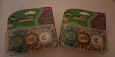 Tommee Tippee Day  Night Pacifiers 18-36m Glow In The Dark 2 pk. lot NEW