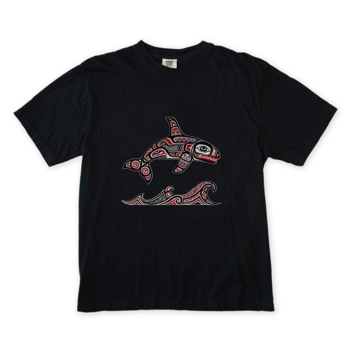 Haida Killer Whale & Waves T-Shirt | Indigenous Formline Art Orca