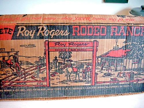 MARX 1950'S ROY ROGERS RODEO RANCH PLAYSET,  BOX ONLY W/ MARX  ASSEMBLY  SHEET