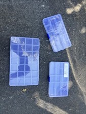 3pc Clear Plastic Organizer Storage Box Lot Adjustable Dividers Craft Bead Tack