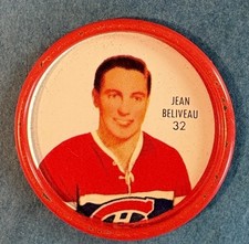 1962 Shirriff Salada Hockey Coin # 32 Jean Beliveau Montreal Canadiens NHL