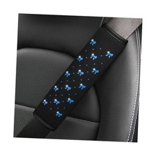 Bling Car Seat Belt Cover, 2PCS Rhinestone Cute Bow Comfort Vehicle blue