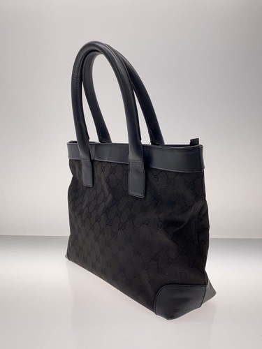 GUCCI Tote Bag Canvas BLK 002 1119 From Japan - Picture 2 of 8