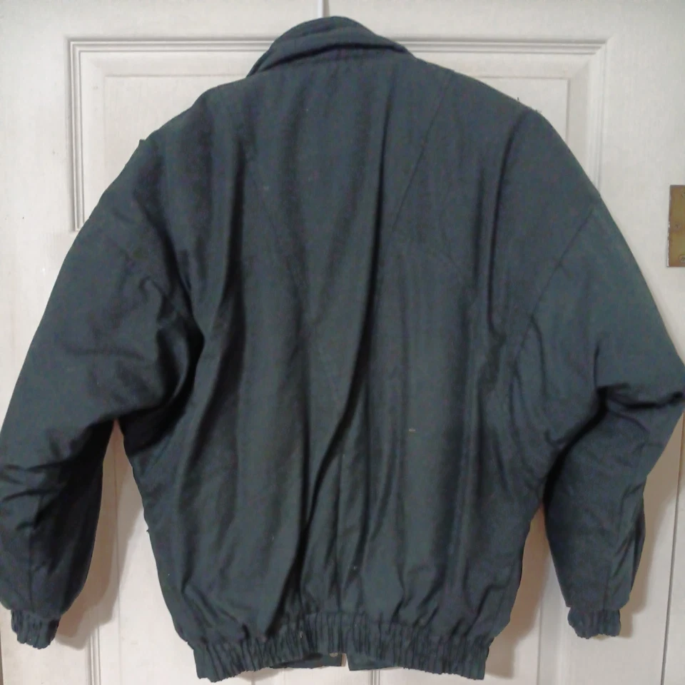 Винтажный членов только куртка для взрослых M 16 черный логотип полный молнии длинным рукавом пальто. - Изображение 3 из 3