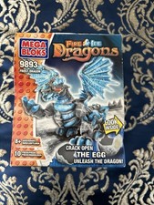 Mega Blocks Dragón de Fuego y Hielo 2004 #9893 Dragón de Escarcha Juego de Construcción Nuevo Sellado