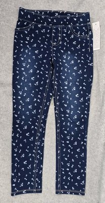 Jumping Beans Girls Jegging All Day Play Navy & White Flowers Size 5 NWT