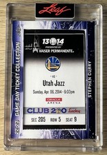 2022-23 Leaf Game Day Ticket Collection #TC-95 - Stephen Curry - 04-06-2014 Jazz