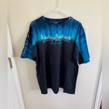 Harley Davidson VTG Blue Flame Logo T Shirt Single Stitch XL