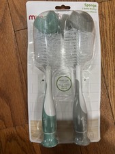 Munchkin Dual Bottle Nipple Cleaning Brush Set in Teal and Gray new