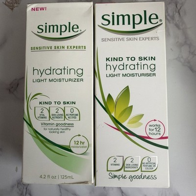 2 Pack Simple Kind To Skin Hydrating Light Moisturizer 4 .2 oz Sensitive Skin