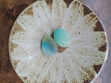 Beautiful rare color sea glass 2pcs, surf tumbled, weathered, beach glass, 134