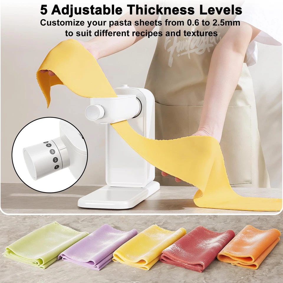 Máquina para hacer pasta eléctrica, máquina para hacer pasta 3 en 1 incluye rodillo de pasta espague... Foto 2 de 4