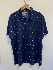 Birdie Bound Performance Golf Balls Pront Polo Shirt Mens Large EUC