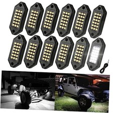 White Rock Lights, 12 Pods LED Rock Lights Underglow kit IP67 12 pods
