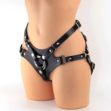 Punk Gothic Black PU Adjustable Thigh Garter Leg Harness For Women Street Decor